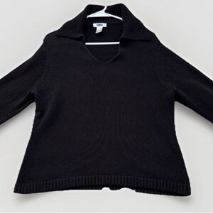Old Navy Women's Black Pullover Sweater V-Neck Knit Size XL